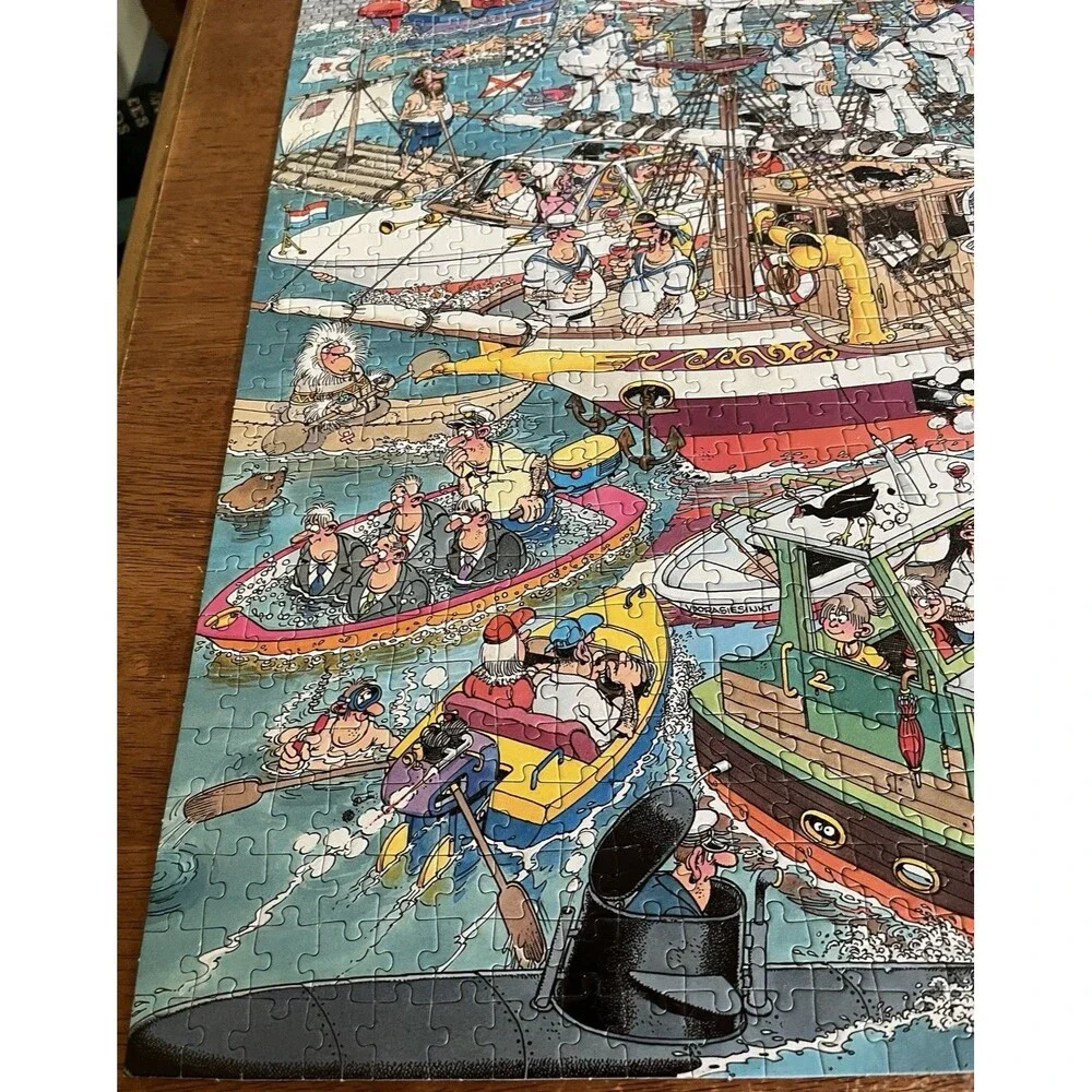 Jumbo Jan Van Haasteren 1500 Jigsaw Puzzle Crazy Harbour 90 cm x 60 cm Complete